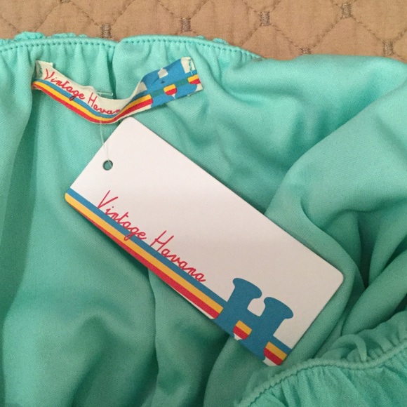 Fun Vintage Havana Pom Pom Bandeau Top NWT - Picture 3 of 5